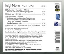 Luigi Nono (1924-1990): Canti per 13, CD