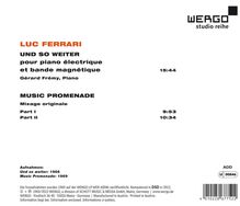 Luc Ferrari (1929-2005): Und so weiter für E-Piano &amp; Tape, CD