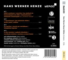 "HANS WERNER HENZE. CD-Inhalte und Orchesternamen wie ndr sinfonieorchester. Logos von Wergo, BBC Radio 3."