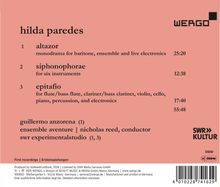 hilda paredes, Werke: altazor, siphonophorae, epitafio. Ensemble, Dirigenten genannt. Logo: WERGO. Gesamtzeit: 55:48.