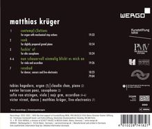 Text über Kompositionen von Matthias Krüger. Namen von Stücken und Beteiligten. Rechts sind mehrere Logos.