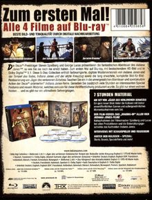 Indiana Jones 1-4: Die komplette Tetralogie (Blu-ray), 5 Blu-ray Discs