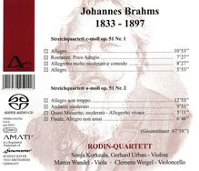 Johannes Brahms (1833-1897): Streichquartette Nr.1 &amp; 2, Super Audio CD