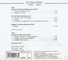 Zoltan Kodaly (1882-1967): Kammermusik, 2 CDs