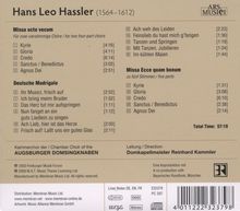 Hans Leo Hassler (1564-1612): Missa Octo Vocum, CD