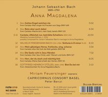 Johann Sebastian Bach, Anna Magdalena. Titelliste mit Arien und Kantaten. Miriam Feuersinger, Capricornus Consort Basel.