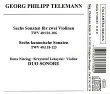 Georg Philipp Telemann (1681-1767): 6 Sonaten f.2 Violinen TWV40 Nr.101-106, 2 CDs