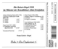 Franz Lörch - Die Reiser-Orgel 1958 im Münster der Benediktinerabteil Zwiefalten, CD