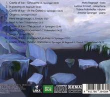 Titel von 11 Musikstücken und Interpreten. Hintergrund: Malerische Eisschollen auf Wasser mit bewölktem Himmel.