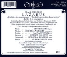 Franz Schubert (1797-1828): Lazarus D.689, CD