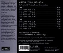 Antonio Vivaldi (1678-1741): Sonaten für Cello &amp; Bc RV 39-47, 2 CDs