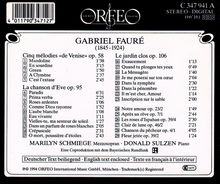 Gabriel Faure (1845-1924): Lieder, CD