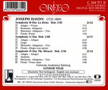 Joseph Haydn (1732-1809): Symphonien Nr.85,88,96, CD