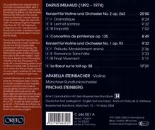 Darius Milhaud (1892-1974): Violinkonzerte Nr.1 &amp; 2, CD