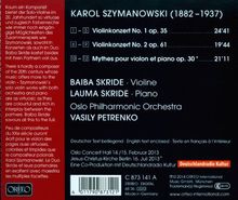Karol Szymanowski (1882-1937): Violinkonzerte Nr.1 &amp; 2, CD