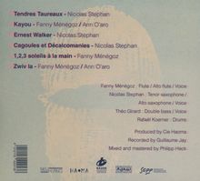 Texte zu Musikstücken und beteiligten Musikern sind aufgelistet. Helles Hintergrundmotiv mit mehreren Logos am unteren Rand.