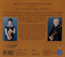 Franz Alexander Pössinger (1767-1827): Duos für Violine &amp; Viola op.4 Nr.1-3, CD