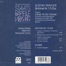 Gustav Mahler (1860-1911): Symphonie Nr.1 (mit dem Blumine-Satz), CD