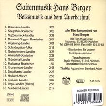 Hans Berger (geb. 1944): Volksmusik aus dem Au.., CD