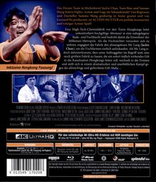 Ein Text beschreibt Action und Gags von Jackie Chan. Daneben ein Kampfbild. Unten Action-Szenen und Infos zur Blu-ray.