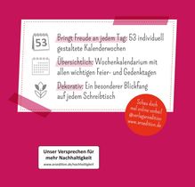 Mini-Wochenkalender Für eine tolle Frau wie dich 2026, Kalender