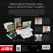 "Wenn deine Freunde raten, was in deinem Kopf vorgeht..."  
Bild von Karten und Aufstellern.  
Familienspiel ab 10+, 60 Min, 3-7 Spieler.