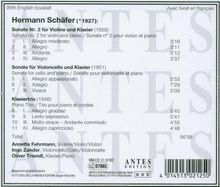 Hermann Schäfer (1927-2009): Sonate für Violine &amp; Klavier Nr.2, CD