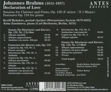 Johannes Brahms (1833-1897): Sonaten für Klarinette &amp; Klavier op.120 Nr.1 &amp; 2, CD