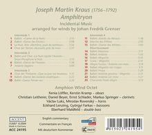 Joseph Martin Kraus (1756-1792): Amphitryon (Schauspielmusik für Bläseroktett), CD