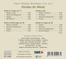 Franz Krommer (1759-1831): Oktett-Partiten für Bläser op.73,78,83, CD
