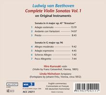 Ludwig van Beethoven (1770-1827): Sämtliche Werke für Violine &amp; Klavier Vol.1, CD