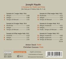 Joseph Haydn (1732-1809): Sonaten für Violine &amp; Viola H6 Nr.1-6, CD
