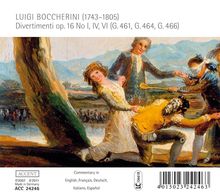 Luigi Boccherini (1743-1805): Divertimenti für Flöte &amp; Streicher op.16 Vol.2, CD