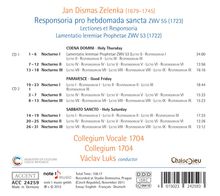Jan Dismas Zelenka (1679-1745): Responsoria pro Hebdomada Sancta ZWV 55, 2 CDs