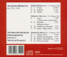 Antonio Rosetti (1750-1792): Symphonien Murray A8,A29,A48 (Kaul I Nr.9,26,31), CD