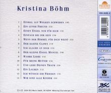 "Kritina Böhm. 14 Song-Titel, darunter 'Einmal auf Wolken schweben' und 'Ich glaube an dich'. CD-Logo oben rechts."