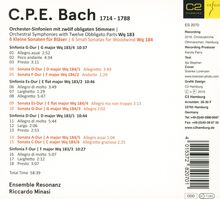 Carl Philipp Emanuel Bach (1714-1788): Symphonien Wq.183 Nr.1-4, CD