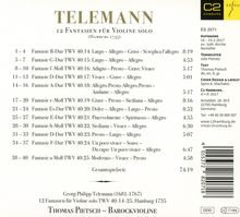 Georg Philipp Telemann (1681-1767): Fantasien für Violine Nr.1-12, CD