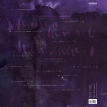 Titel: "Sternenhimmel der Menschheit". Musik für Hörspielproduktion von Raoul Schrott. Songs und Zeiten aufgelistet.