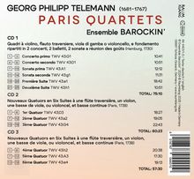 Titel: Georg Philipp Telemann - Paris Quartets. Ensemble: Barockin’. CDs und Stücke mit Zeiten aufgelistet.