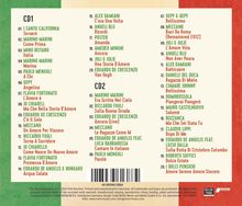 CD1 und CD2 Songtitel-Listen: Namen von Künstlern und Songs, wie "L'Amore è" und "La Ragazze Come M".