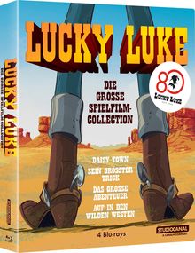 "Lucky Luke: Die große Spielfilm-Collection. 80 Jahre Logo. Wilder Westen mit Cowboy-Stiefeln."
