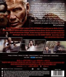 Text: Sam Hayden ist der perfekte Auftragskiller. Eine Mischung aus Spannung, ikonischen Dialogen und brutalen Kämpfen.

Drei Filmszenen. Links: ein Mann mit Waffe. Mitte: ein Mann bedroht eine Frau. Rechts: Mann und Frau in Aktion. Alter Mann mit Headset. FSK 16.