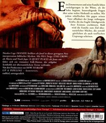 Ein Text beschreibt einen Film über einen Zimmermann und seine Familie in der Wüste. Nicolas Cage spielt Josef. Darunter zwei Menschen, einer mit verschränkten Händen und blutbeschmierten Armen. Links FSK 16 Hinweis.