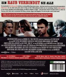 EIN RAUB VERBINDET SIE ALLE. Beschreibung eines Juwelendiebs mit Schauspielern Chris Hemsworth, Halle Berry und Mark Ruffalo.