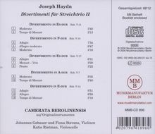 Joseph Haydn (1732-1809): Divertimenti (Streichtrios) Vol.2, CD