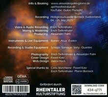 Textdetails zu Kontakt, Aufnahmeorten und -daten, Mitwirkenden, Ausrüstung und Danksagungen. Farben: Blau und Orange.