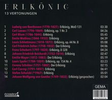 „ERLKÖNIG – 13 Vertonungen“ listet 14 Komponisten und Werke mit Zeiten auf schwarzem Hintergrund. Unten ist das Logo von écoutez.