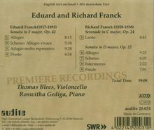 Richard Franck (1858-1938): Cellosonate op.22, CD