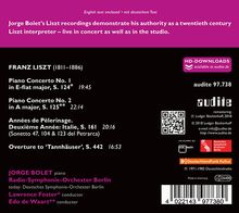 Franz Liszt (1811-1886): Klavierkonzerte Nr.1 &amp; 2, CD
